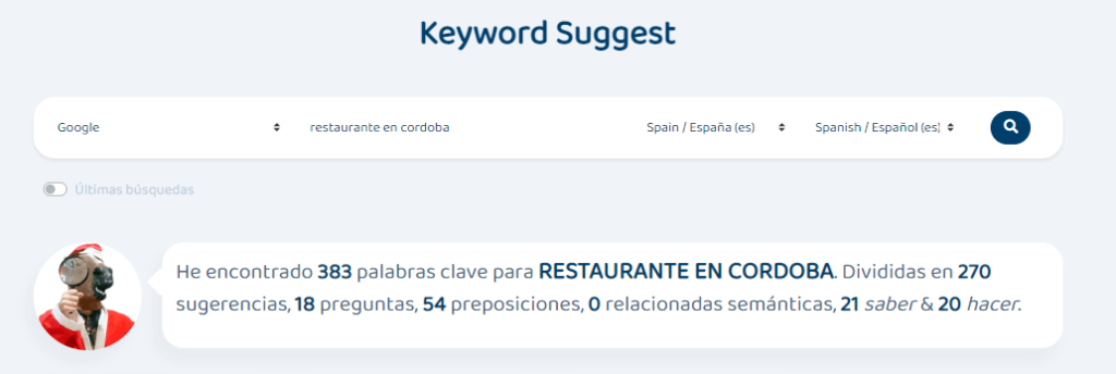 keyword suggest restaurante en córdoba